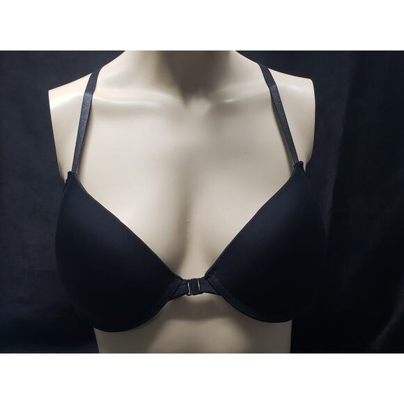 Black Racerback Front Clip Padded Wire Bra | Size 36B - Picture 3 of 5